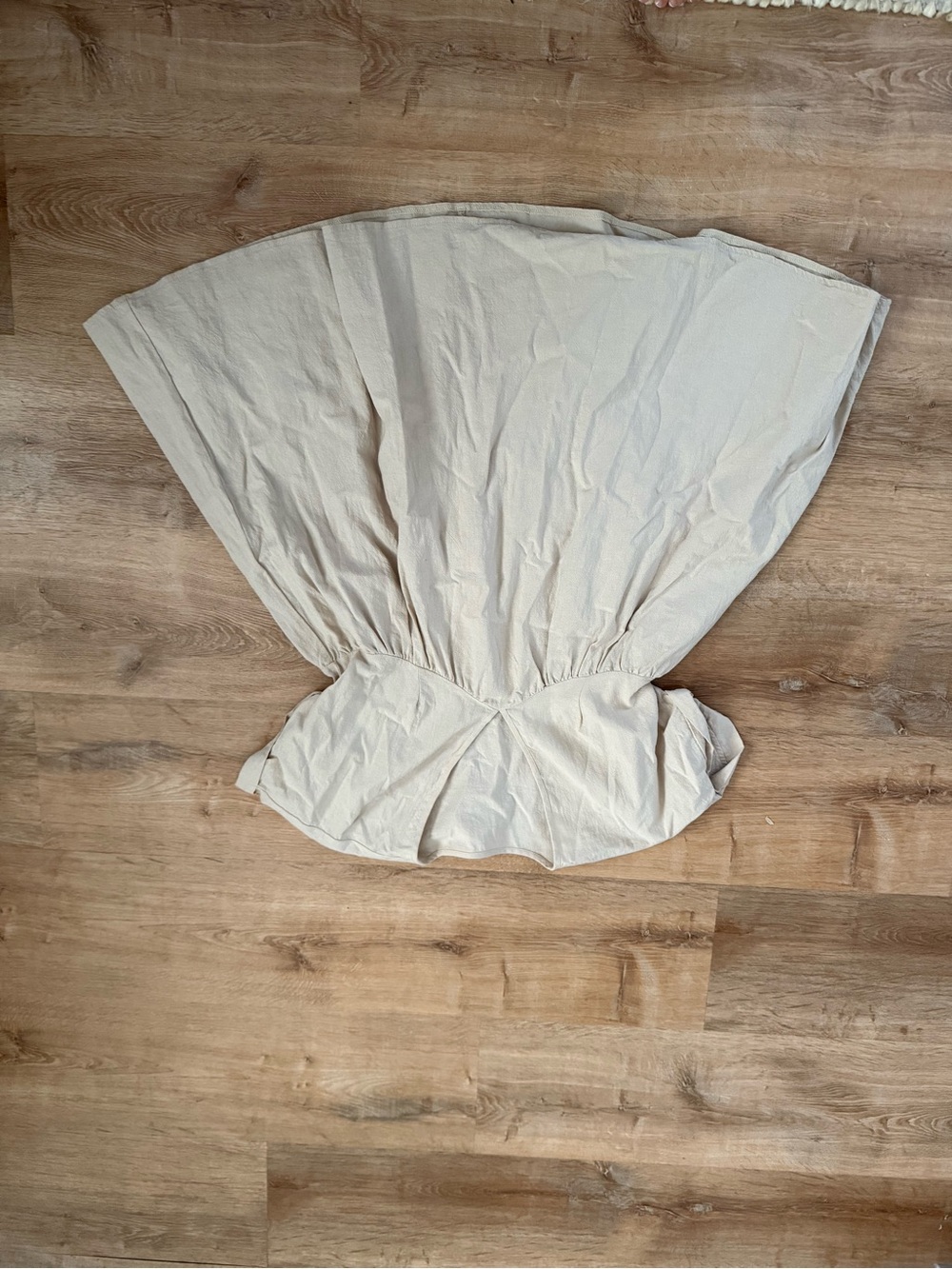 SHEIN Cream Mini Dress with Gathered Waist
